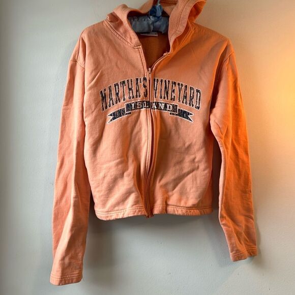 Vintage Martha’s Vineyard Orange Zip Up Hoodie M - Picture 1 of 5